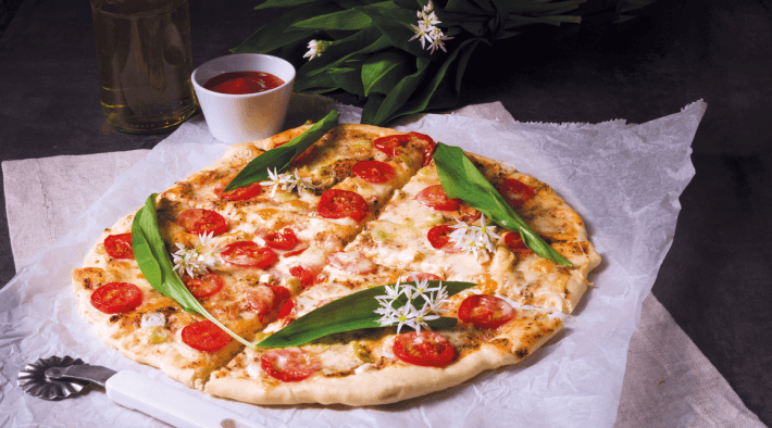 Bärlauch-Topfen-Pizza