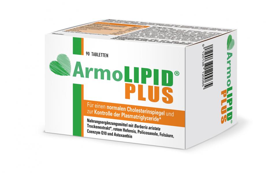 ArmoLipid Plus 90 Tabletten liegend links Packshot 2502 ArmoLipid Plus 90 Tabletten liegend links Packshot 2502